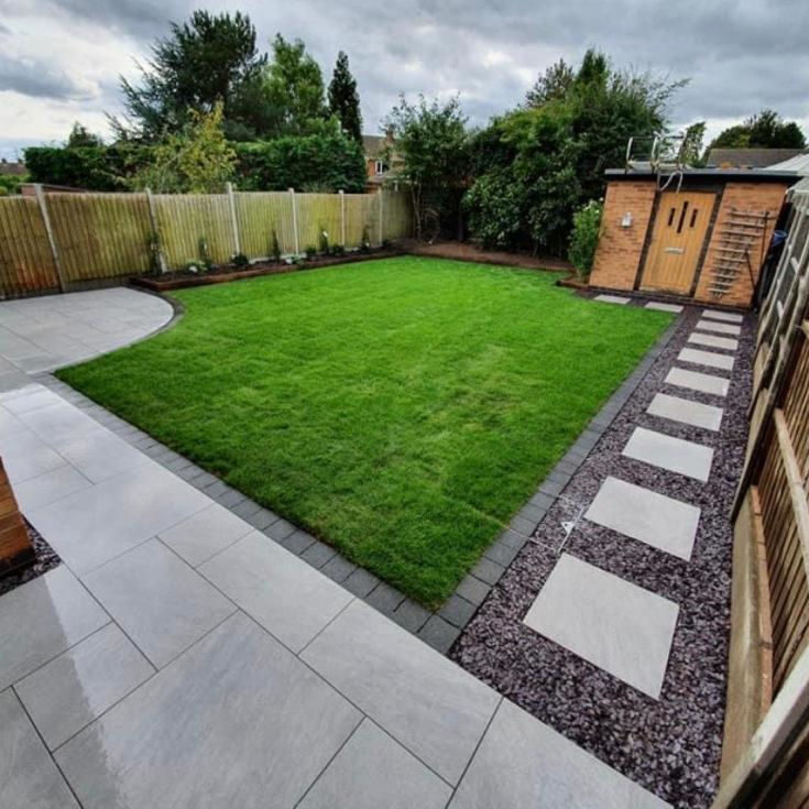 Porcelain Patios in Kent and South East London. Award Winning Paving. Grass Turfing in Kent. Garden Paths and Pathways in Kent.