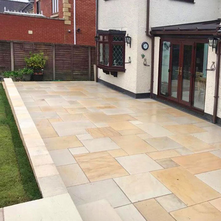 Indian Sandstone Patios in Kent and South East London. Retaining Walls in Kent. Award Winning Paving
