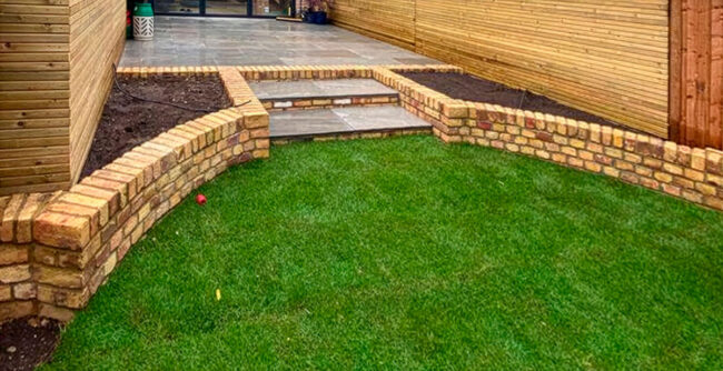 Retaining Walls in Kent and South East London. Garden Stone Steps in Kent. Award Winning Paving