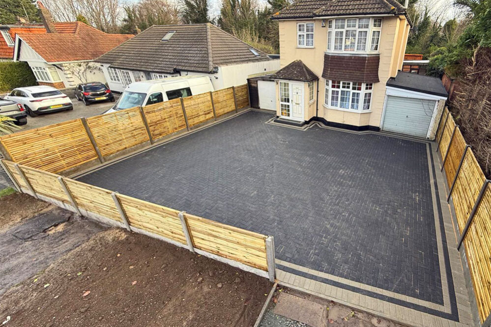 Block Paving Driveway and Fencing, Sevenoaks. Award-Winning Paving