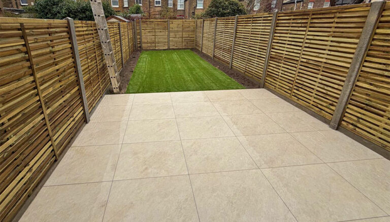Porcelain Patio and Garden Landscaping, Sidcup, Bexley. Award-Winning Paving