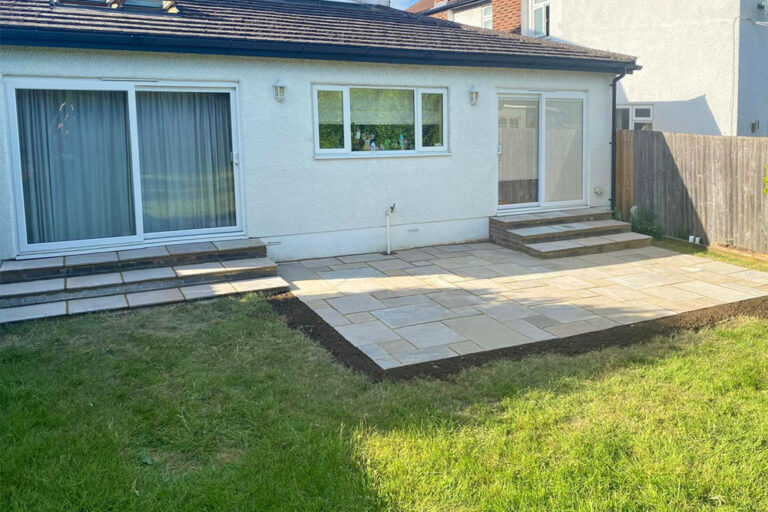 Sandstone Patio and Steps, Crofton, Orpington. Award-Winning Paving